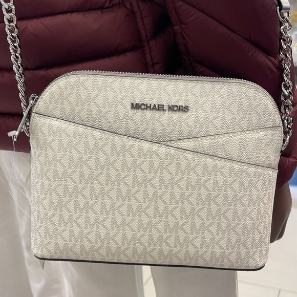 Michael Kors Jet Set Travel Medium Signature Logo Dome Crossbody Satchel NWT - Picture 16 of 16